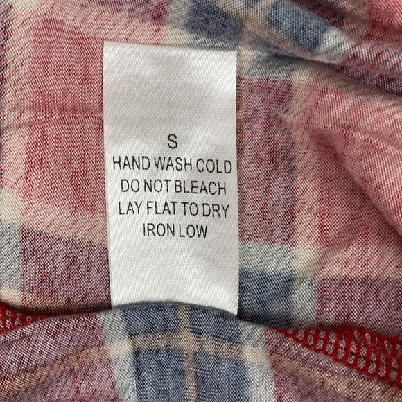 Red Plaid Flannel Button Down Shirt - Picture 9 of 9
